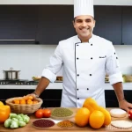 자산 효율성을 높이는 포트폴리오 구성 - **Prompt:** A Portuguese chef, dressed in a clean, professional chef's jacket and apron, is standing...