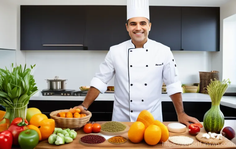 자산 효율성을 높이는 포트폴리오 구성 - **Prompt:** A Portuguese chef, dressed in a clean, professional chef's jacket and apron, is standing...