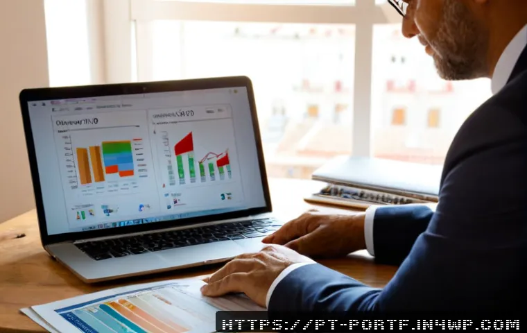 Home 17 포트폴리오 성과 향상을 위한 팁 - Photorealistic home office scene in Portugal, a confident middle-aged investor reviewing a diversifi...